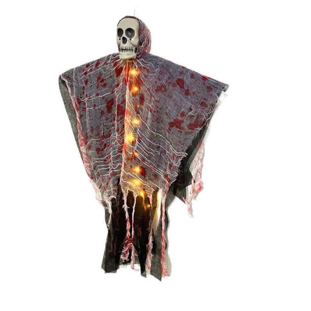 Halloween Dekoration Blutgefärbter leuchtender Totenkopf zum Aufhängen von Geistern im Freien