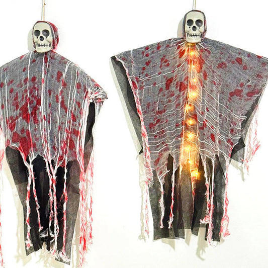 Halloween Dekoration Blutgefärbter leuchtender Totenkopf zum Aufhängen von Geistern im Freien