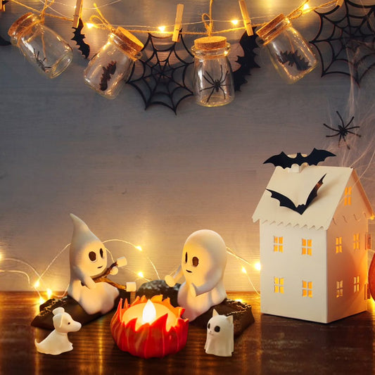 Halloween Geister Lagerfeuer Nachtlicht